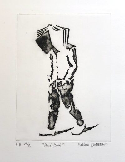 Une des variations en gravure du personnage FaceB - Eau forte
